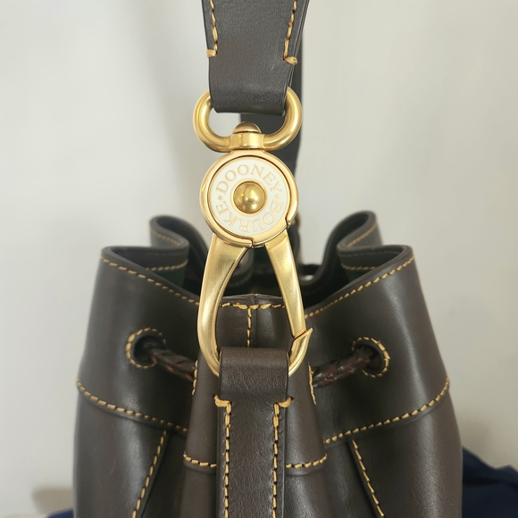 NWT Dooney & Bourke Charcoal Hattie Drawstring Florentine Bucket Bag - Picture 13 of 14